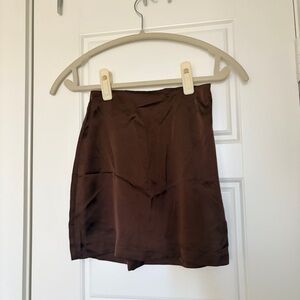 Brown Satin Mini Skirt - Abercrombie & Fitch